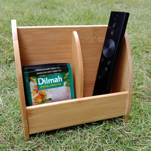 Bamboo Remote Control Organizer for Living Room, Bedroom Use
