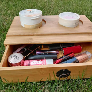 Bamboo Cosmetic and Makeup Drawer Organizer